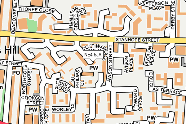 NE4 5JA map - OS OpenMap – Local (Ordnance Survey) NE4 5JA map - OS OpenMap – Local (Ordnance Survey)