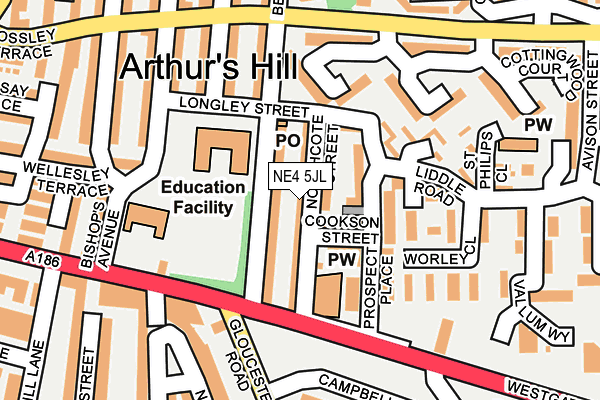 NE4 5JL map - OS OpenMap – Local (Ordnance Survey) NE4 5JL map - OS OpenMap – Local (Ordnance Survey)