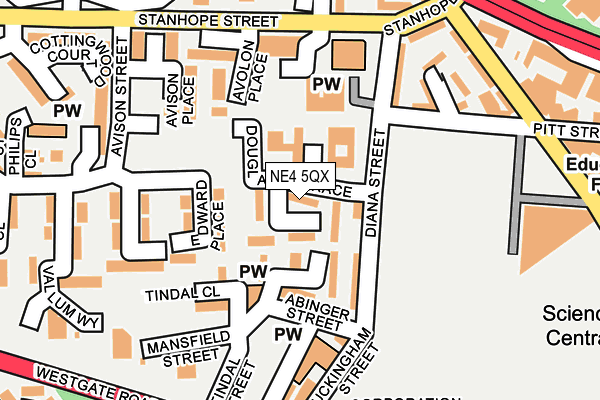 NE4 5QX map - OS OpenMap – Local (Ordnance Survey) NE4 5QX map - OS OpenMap – Local (Ordnance Survey)