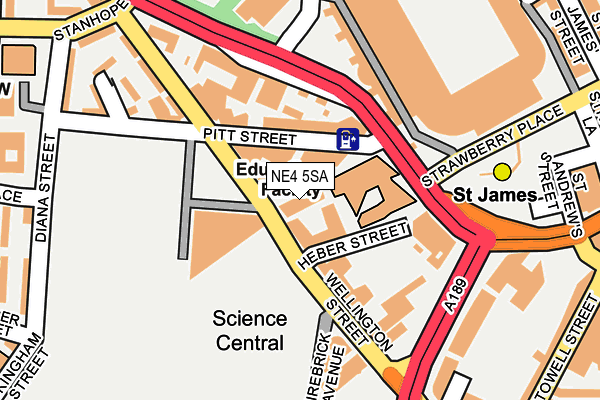 NE4 5SA map - OS OpenMap – Local (Ordnance Survey) NE4 5SA map - OS OpenMap – Local (Ordnance Survey)