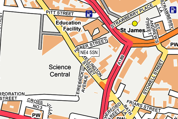 NE4 5SN map - OS OpenMap – Local (Ordnance Survey) NE4 5SN map - OS OpenMap – Local (Ordnance Survey)