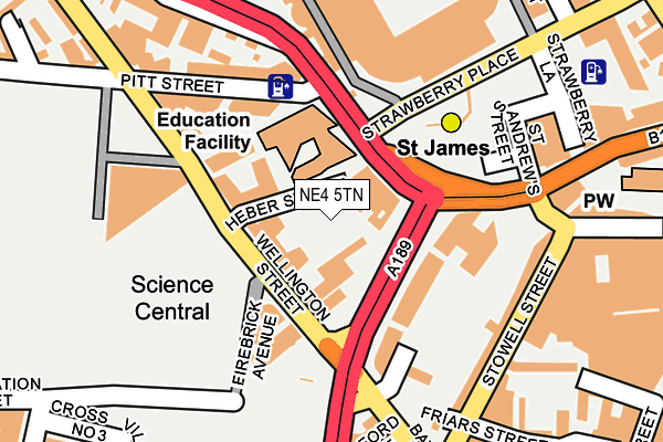 NE4 5TN map - OS OpenMap – Local (Ordnance Survey) NE4 5TN map - OS OpenMap – Local (Ordnance Survey)