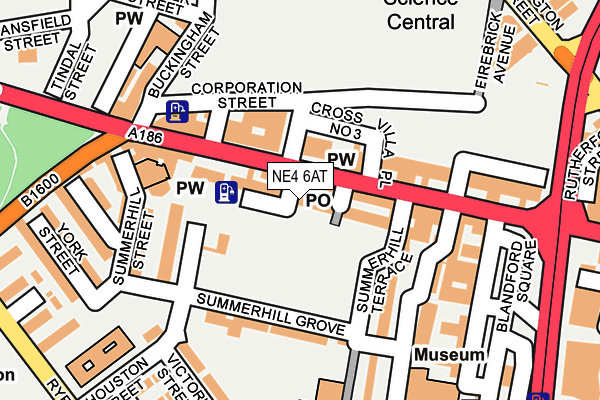 NE4 6AT map - OS OpenMap – Local (Ordnance Survey)