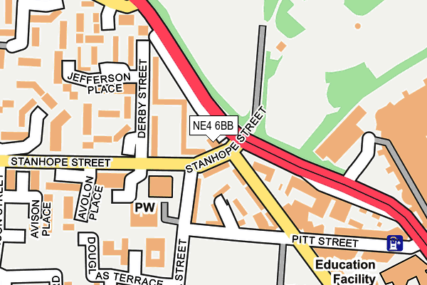 NE4 6BB map - OS OpenMap – Local (Ordnance Survey) NE4 6BB map - OS OpenMap – Local (Ordnance Survey)