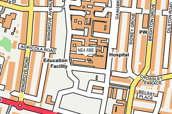 NE4 6BE map - OS OpenMap – Local (Ordnance Survey) NE4 6BE map - OS OpenMap – Local (Ordnance Survey)