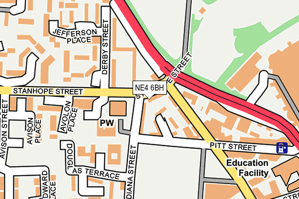 NE4 6BH map - OS OpenMap – Local (Ordnance Survey) NE4 6BH map - OS OpenMap – Local (Ordnance Survey)