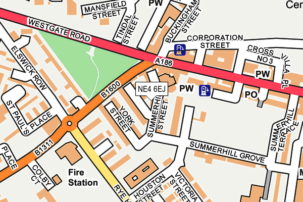 NE4 6EJ map - OS OpenMap – Local (Ordnance Survey) NE4 6EJ map - OS OpenMap – Local (Ordnance Survey)