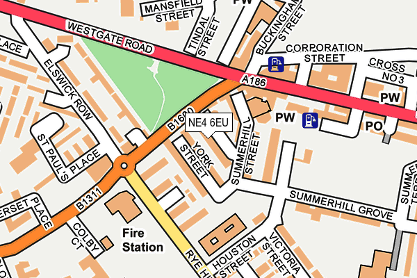 NE4 6EU map - OS OpenMap – Local (Ordnance Survey)