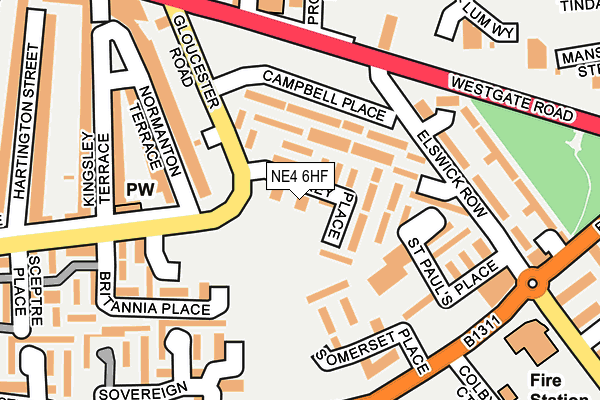 NE4 6HF map - OS OpenMap – Local (Ordnance Survey) NE4 6HF map - OS OpenMap – Local (Ordnance Survey)