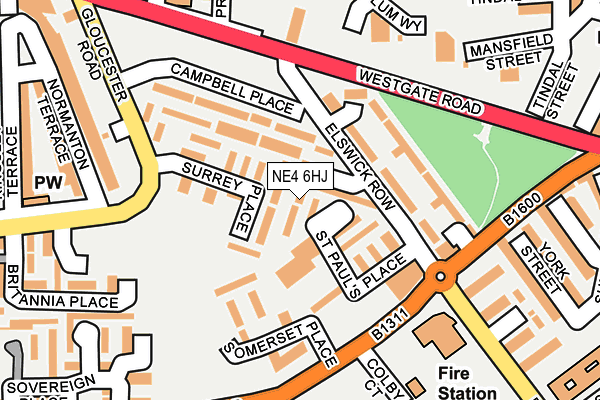 NE4 6HJ map - OS OpenMap – Local (Ordnance Survey) NE4 6HJ map - OS OpenMap – Local (Ordnance Survey)