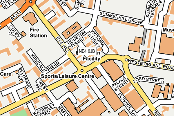 NE4 6JB map - OS OpenMap – Local (Ordnance Survey) NE4 6JB map - OS OpenMap – Local (Ordnance Survey)