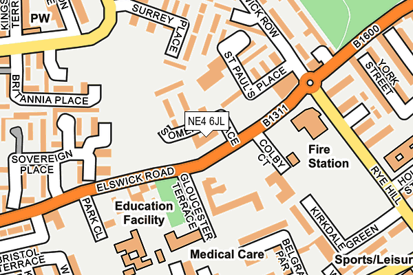 NE4 6JL map - OS OpenMap – Local (Ordnance Survey) NE4 6JL map - OS OpenMap – Local (Ordnance Survey)