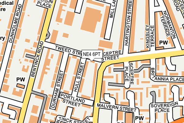 NE4 6PT map - OS OpenMap – Local (Ordnance Survey) NE4 6PT map - OS OpenMap – Local (Ordnance Survey)