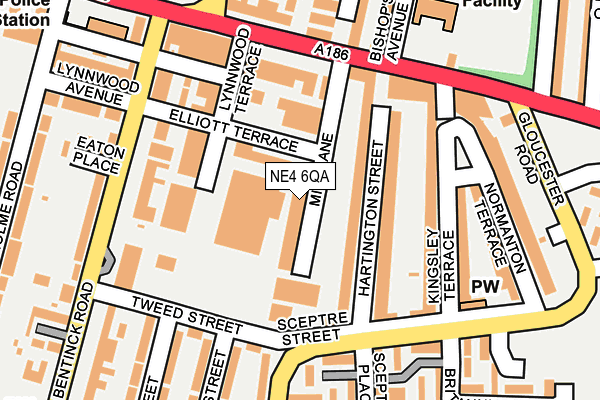 NE4 6QA map - OS OpenMap – Local (Ordnance Survey) NE4 6QA map - OS OpenMap – Local (Ordnance Survey)