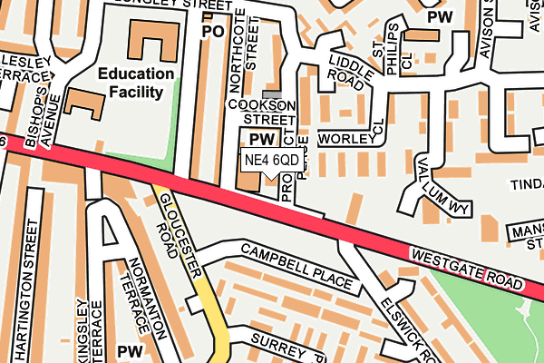 NE4 6QD map - OS OpenMap – Local (Ordnance Survey) NE4 6QD map - OS OpenMap – Local (Ordnance Survey)
