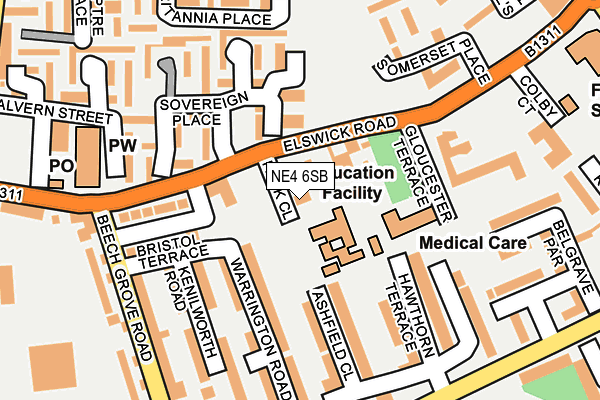 NE4 6SB map - OS OpenMap – Local (Ordnance Survey) NE4 6SB map - OS OpenMap – Local (Ordnance Survey)