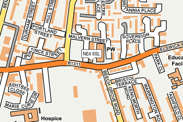 NE4 6SL map - OS OpenMap – Local (Ordnance Survey) NE4 6SL map - OS OpenMap – Local (Ordnance Survey)