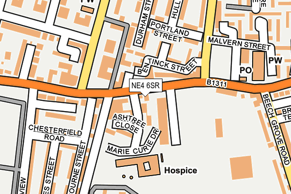 NE4 6SR map - OS OpenMap – Local (Ordnance Survey) NE4 6SR map - OS OpenMap – Local (Ordnance Survey)