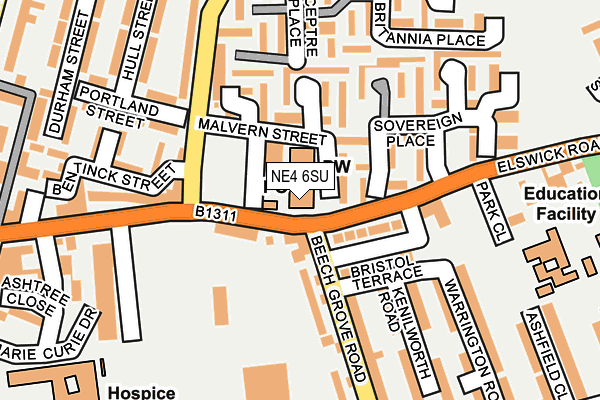 NE4 6SU map - OS OpenMap – Local (Ordnance Survey) NE4 6SU map - OS OpenMap – Local (Ordnance Survey)