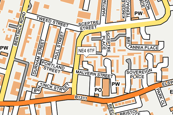 NE4 6TF map - OS OpenMap – Local (Ordnance Survey) NE4 6TF map - OS OpenMap – Local (Ordnance Survey)