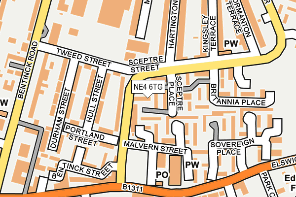 NE4 6TG map - OS OpenMap – Local (Ordnance Survey) NE4 6TG map - OS OpenMap – Local (Ordnance Survey)