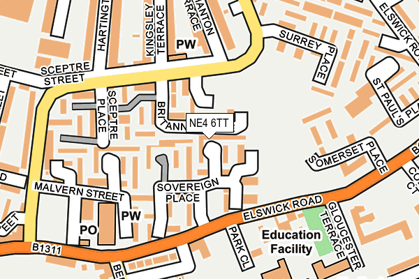 NE4 6TT map - OS OpenMap – Local (Ordnance Survey) NE4 6TT map - OS OpenMap – Local (Ordnance Survey)
