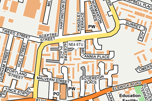 NE4 6TU map - OS OpenMap – Local (Ordnance Survey) NE4 6TU map - OS OpenMap – Local (Ordnance Survey)