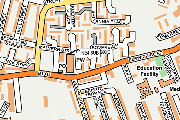 NE4 6UB map - OS OpenMap – Local (Ordnance Survey) NE4 6UB map - OS OpenMap – Local (Ordnance Survey)