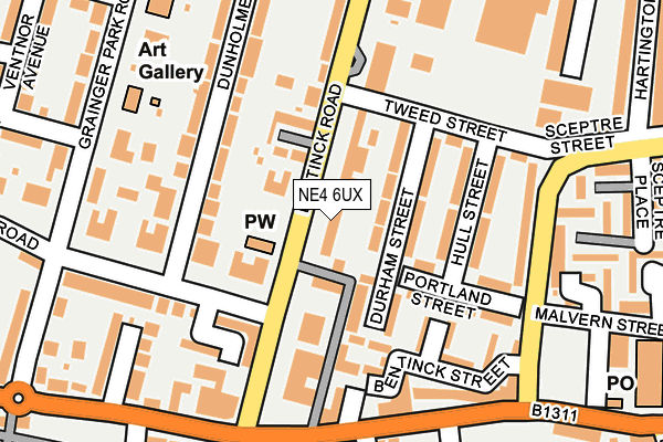 NE4 6UX map - OS OpenMap – Local (Ordnance Survey) NE4 6UX map - OS OpenMap – Local (Ordnance Survey)