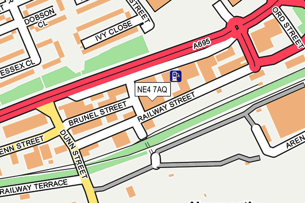 NE4 7AQ map - OS OpenMap – Local (Ordnance Survey) NE4 7AQ map - OS OpenMap – Local (Ordnance Survey)