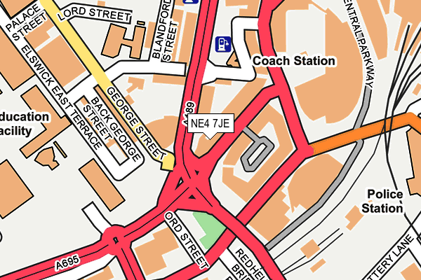 NE4 7JE map - OS OpenMap – Local (Ordnance Survey) NE4 7JE map - OS OpenMap – Local (Ordnance Survey)