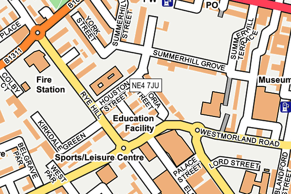NE4 7JU map - OS OpenMap – Local (Ordnance Survey) NE4 7JU map - OS OpenMap – Local (Ordnance Survey)