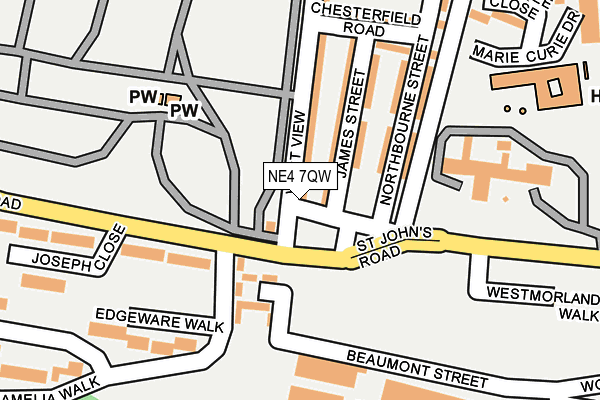 NE4 7QW map - OS OpenMap – Local (Ordnance Survey) NE4 7QW map - OS OpenMap – Local (Ordnance Survey)
