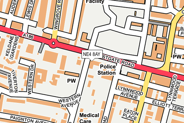 NE4 8AY map - OS OpenMap – Local (Ordnance Survey) NE4 8AY map - OS OpenMap – Local (Ordnance Survey)