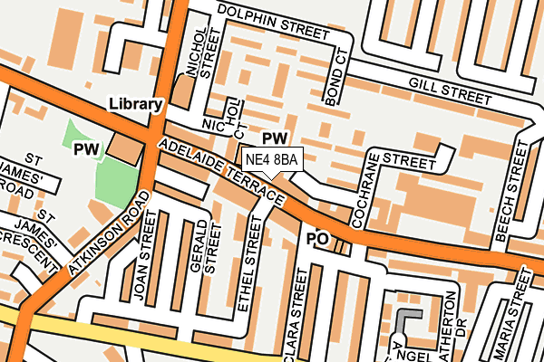 NE4 8BA map - OS OpenMap – Local (Ordnance Survey) NE4 8BA map - OS OpenMap – Local (Ordnance Survey)