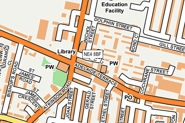 NE4 8BF map - OS OpenMap – Local (Ordnance Survey) NE4 8BF map - OS OpenMap – Local (Ordnance Survey)