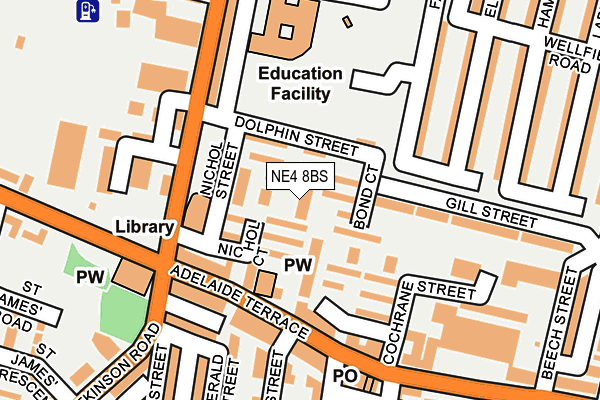 NE4 8BS map - OS OpenMap – Local (Ordnance Survey) NE4 8BS map - OS OpenMap – Local (Ordnance Survey)