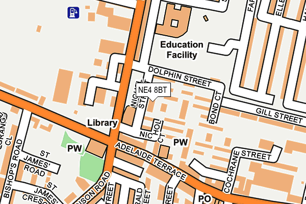 NE4 8BT map - OS OpenMap – Local (Ordnance Survey)