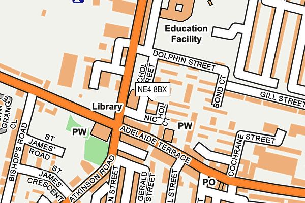 NE4 8BX map - OS OpenMap – Local (Ordnance Survey) NE4 8BX map - OS OpenMap – Local (Ordnance Survey)