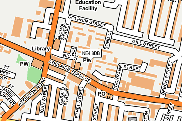 NE4 8DB map - OS OpenMap – Local (Ordnance Survey) NE4 8DB map - OS OpenMap – Local (Ordnance Survey)