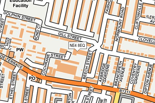 NE4 8EQ map - OS OpenMap – Local (Ordnance Survey) NE4 8EQ map - OS OpenMap – Local (Ordnance Survey)