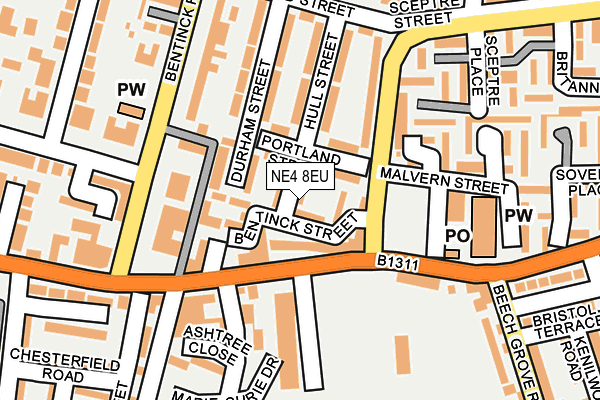 NE4 8EU map - OS OpenMap – Local (Ordnance Survey) NE4 8EU map - OS OpenMap – Local (Ordnance Survey)
