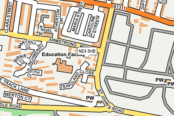 NE4 8HB map - OS OpenMap – Local (Ordnance Survey) NE4 8HB map - OS OpenMap – Local (Ordnance Survey)