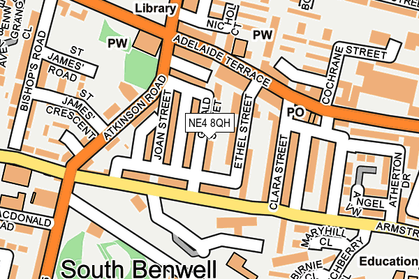 NE4 8QH map - OS OpenMap – Local (Ordnance Survey) NE4 8QH map - OS OpenMap – Local (Ordnance Survey)