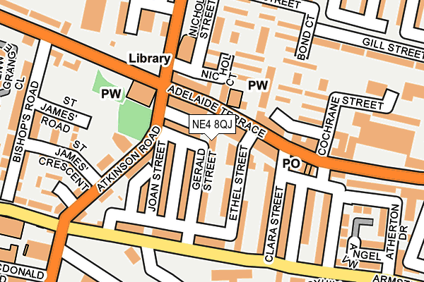 NE4 8QJ map - OS OpenMap – Local (Ordnance Survey) NE4 8QJ map - OS OpenMap – Local (Ordnance Survey)