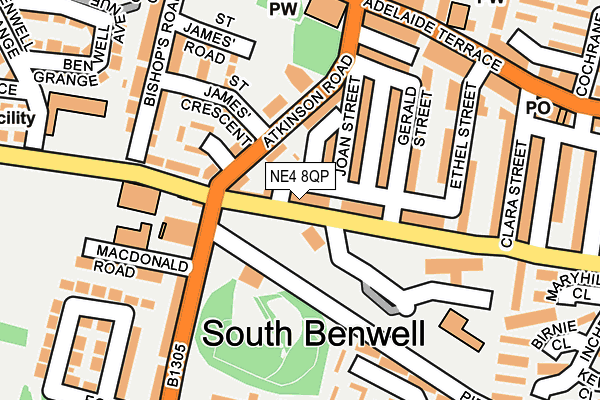 NE4 8QP map - OS OpenMap – Local (Ordnance Survey)