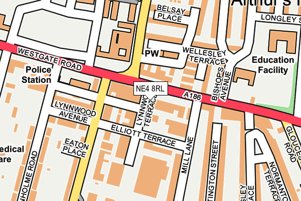 NE4 8RL map - OS OpenMap – Local (Ordnance Survey) NE4 8RL map - OS OpenMap – Local (Ordnance Survey)