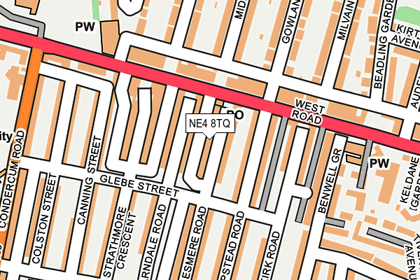 NE4 8TQ map - OS OpenMap – Local (Ordnance Survey) NE4 8TQ map - OS OpenMap – Local (Ordnance Survey)