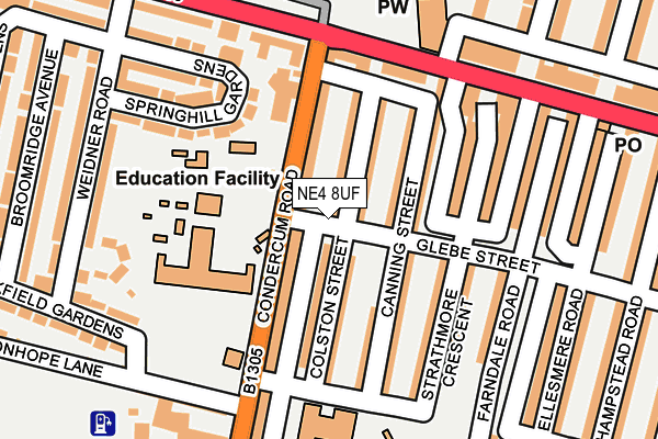 NE4 8UF map - OS OpenMap – Local (Ordnance Survey) NE4 8UF map - OS OpenMap – Local (Ordnance Survey)