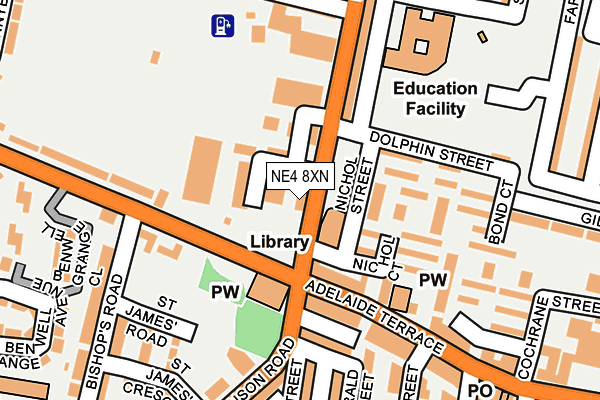 NE4 8XN map - OS OpenMap – Local (Ordnance Survey) NE4 8XN map - OS OpenMap – Local (Ordnance Survey)